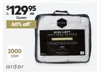 Harris Scarfe D. Ardor 2000gsm High Loft Topper Queen offer