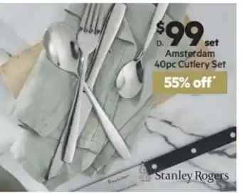 Harris Scarfe Stanley Rogers Amsterdam 40pc Cutlery Set - 8 Person Setting offer