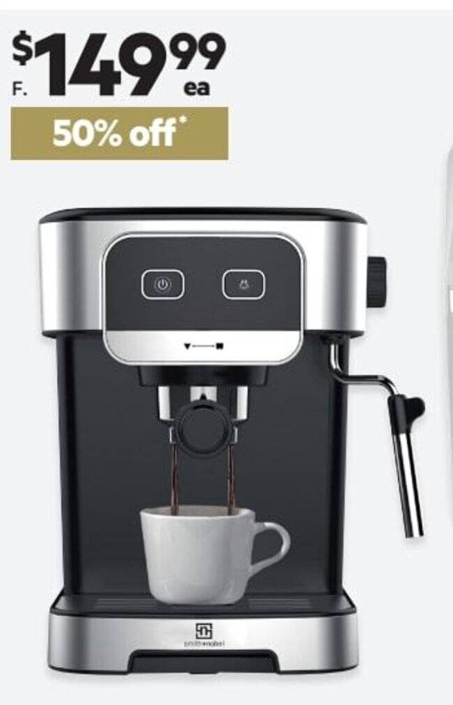 Smith+Nobel Espresso Coffee Machine SNAOCM20 offer at Harris Scarfe