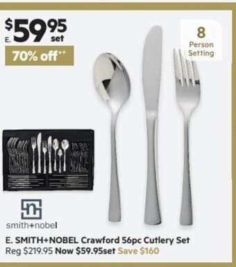 Harris Scarfe Smith+Nobel Crawford 56pc Cutlery Set offer