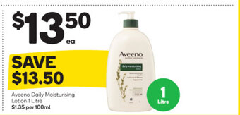 Woolworths Aveeno Daily Moisturising Lotion 1 Litre offer