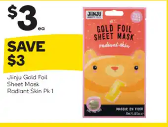 Woolworths Jiinju Gold Foil Sheet Mask Radiant Skin Pk 1 offer