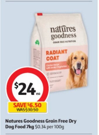 Coles Natures Goodness Grain Free Dry Dog Food 7kg offer