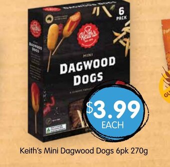 Spudshed Keith's Mini Dagwood Dogs 6pk 270g offer