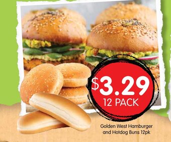 Spudshed Golden West Hamburger and Hotdog Buns 12pk offer