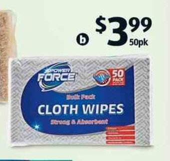 ALDI Cloth Wipes 50pk offer