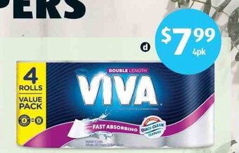 ALDI Viva Paper Towel Double Length 4pk offer
