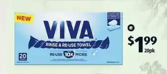 ALDI Viva Rinse And Re-Use Towel 20pk offer