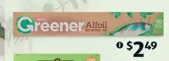 ALDI Multix Greener Recycled Alfoil offer