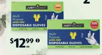 ALDI Just Gloves Multipurpose Disposable Gloves 100pk offer