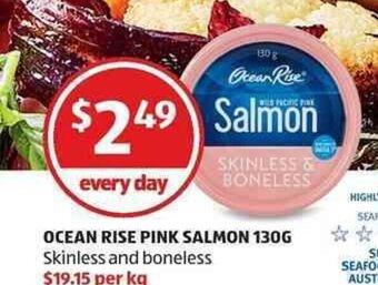 ALDI Ocean Rise Pink Salmon 130g offer