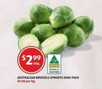 ALDI Australian Brussels Sprouts 500g Pack offer