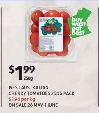 ALDI West Australian Cherry Tomatoes 250g pack offer