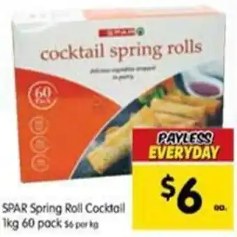 Spring roll cocktail 1kg 60 pack
