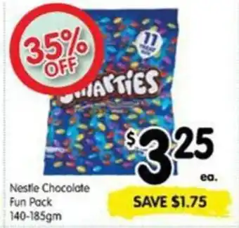 Spar Nestle chocolate fun pack 140-185gm offer