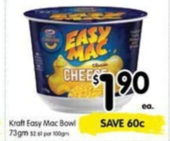 Spar Kraft easy mac bowl 73gm offer