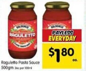 Spar Raguletto pasta sauce 500gm offer