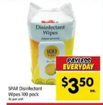 Spar Disinfectant wipes 100 pack offer