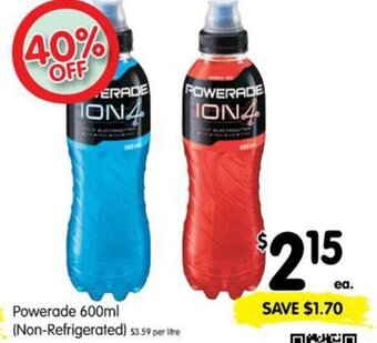 Spar Powerade 600ml (non-refrigerated) offer
