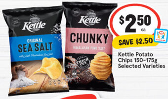 IGA Kettle potato chips 150-175g selected varieties offer