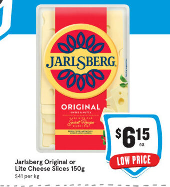 IGA Jarlsberg original or lite cheese slices 150g offer