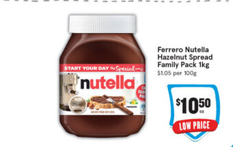IGA Ferrero nutella hazelnut spread family pack 1kg offer