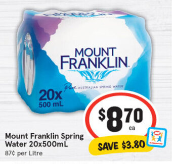 IGA Mount franklin spring water 20x500ml offer