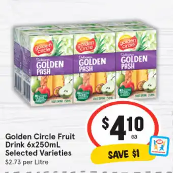 IGA Golden circle fruit drinks 6 x 250ml selected varieties offer