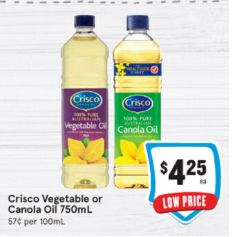 IGA Crisco Vegetable or Canola Oil 750ml offer