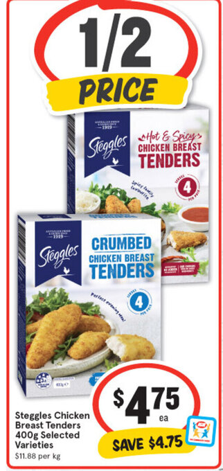 IGA Steggles Chicken Breast Tenders 400g Selected Varieties offer