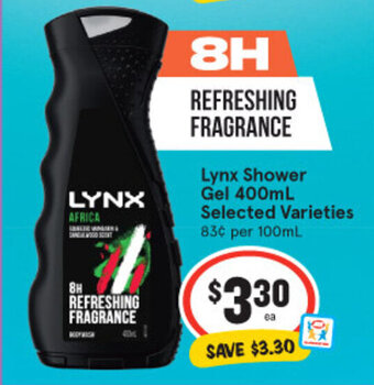 IGA Lynx Shower Gel 400ml Selected Varieties offer