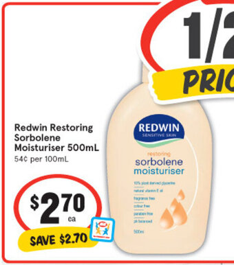 IGA Redwin Restoring Sorbolene Moisturiser 500ml offer