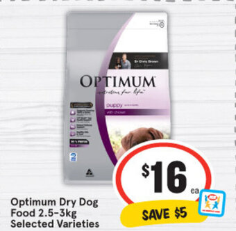 IGA Optimum Dry Dog Food 2.5-3kg Selected Varieties offer