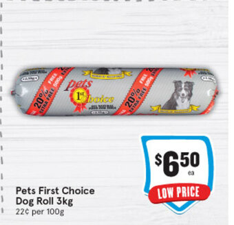 IGA Pets First Choice Dog Roll 3kg offer