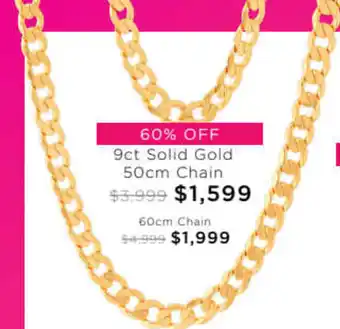 Grahams Jewellers 9ct Solid Gold 50cm Chain offer