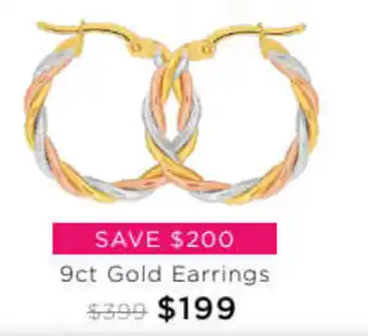 Grahams Jewellers 9ct Gold Earrings offer