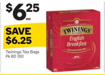 Woolworths Twinings Tea Bags Pk 80 100 offer