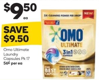 Woolworths Omo Ultimate Laundry Capsules Pk 17 offer