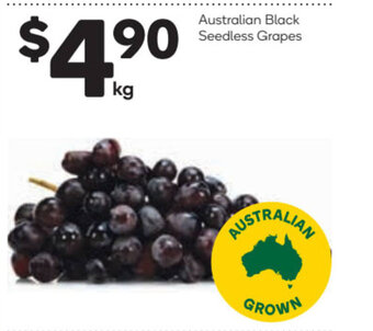 Woolworths Australian Black Seedless Grapes offer