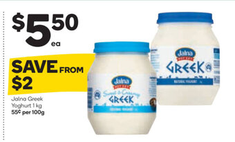 Woolworths Jalna Greek Yoghurt 1 kg offer