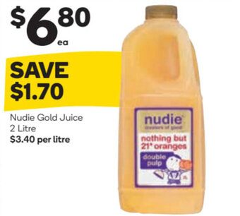 Woolworths Nudie Gold Juice 2 Litre offer