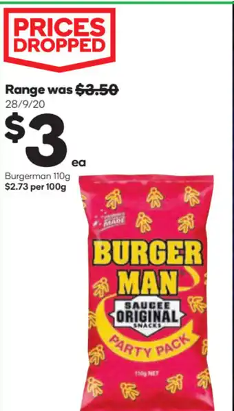 Woolworths Burgerman 110g offer