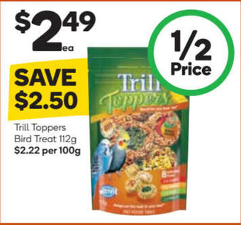 Woolworths Trill Toppers Bird Treat 112g offer