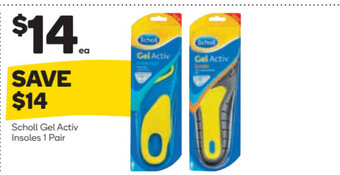 Woolworths Scholl Gel Activ Insoles 1 Pair offer
