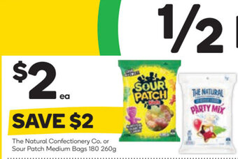 Woolworths The Natural Confectionery Co. or Sour Patch Medium Bags 180 260g offer