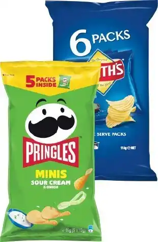 Woolworths Smithu2019s or Pringles Multipack Chips Pk 5-6 offer