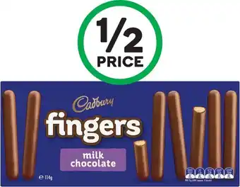 Woolworths Cadbury Fingers Chocolate 114g offer