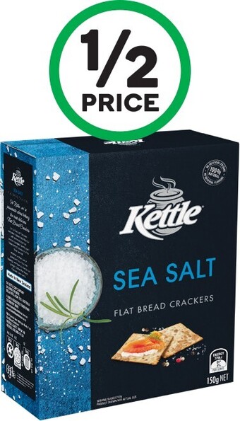 Woolworths Kettle Flat Bread Crackers 150g offer