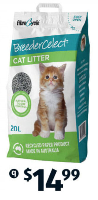 ALDI Breeder Celect Recycled Paper Cat Litter 20L offer