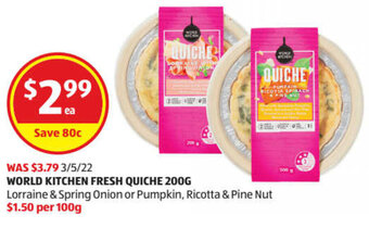 ALDI World Kitchen Fresh Quiche 200g offer